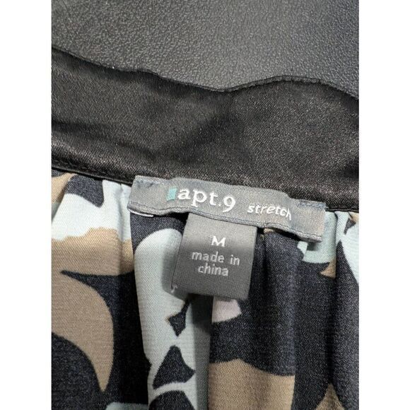 APT. 9 Women's Black Gray Short Sleeve Polyester Blouse Size Medium - Picture 3 of 5